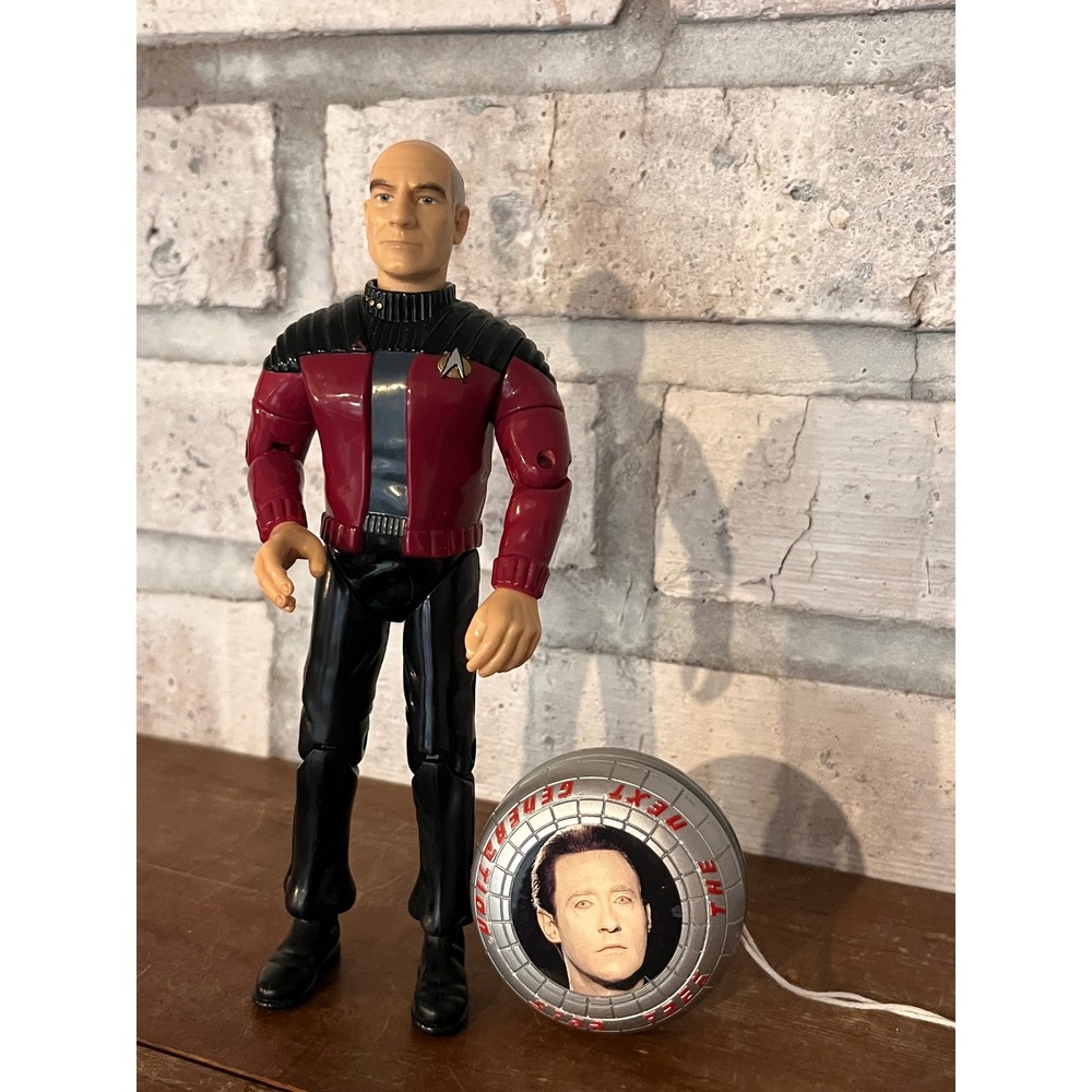 1992 Playmates Toys Star Trek Captain Jean-Luc Picard Action Figure & Data Yo-yo
